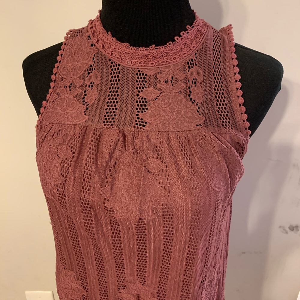 Pink Floral Lace Dress